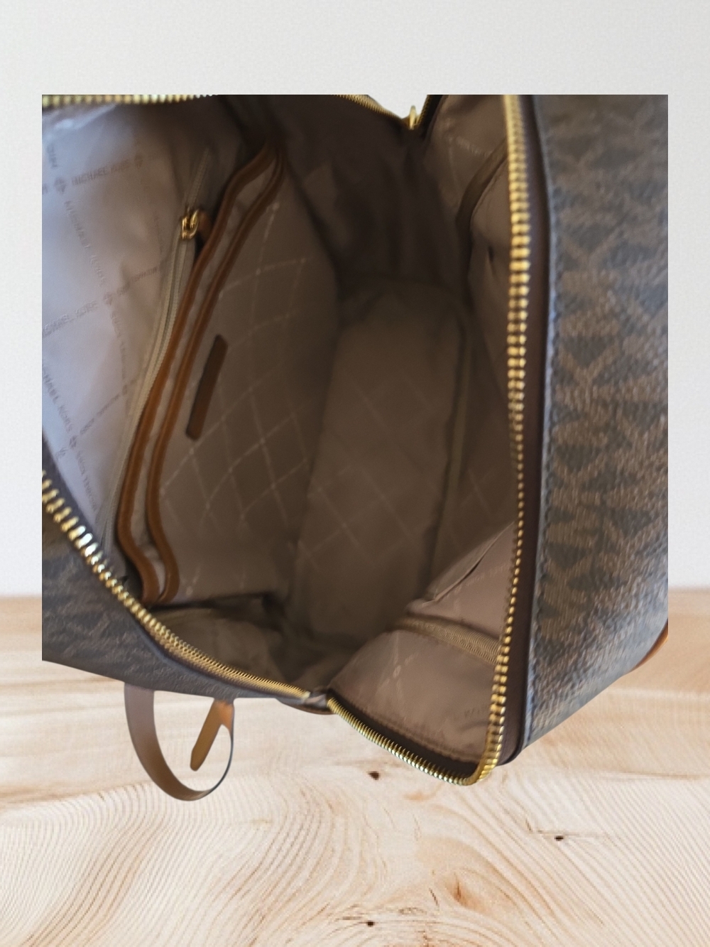Michael Kors Brown Logo Dome Backpack with Gold Hardware - Picture 5 of 10